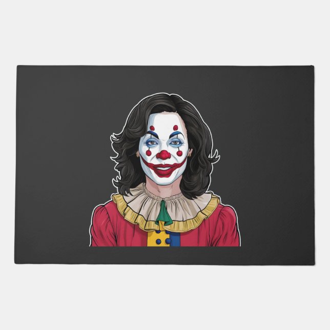 Kamala Harris Spooky Halloween Clown Election 2024 Doormat (Front)