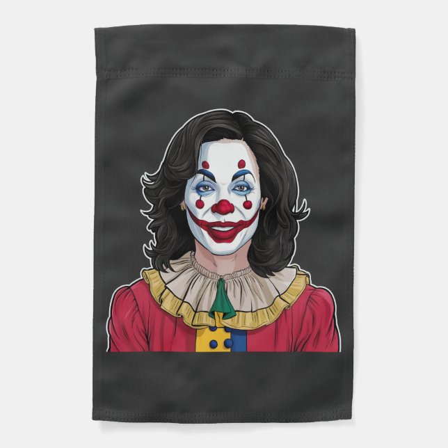 Kamala Harris Spooky Halloween Clown Election 2024 Garden Flag (Front)