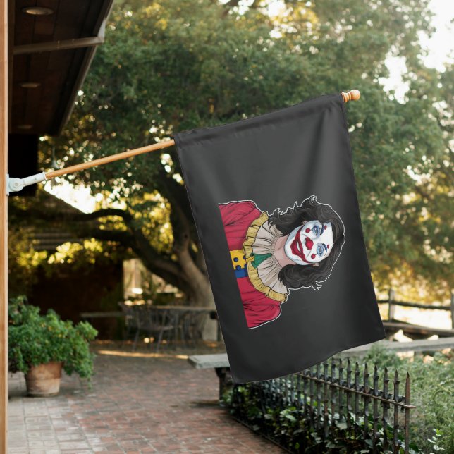 Kamala Harris Spooky Halloween Clown Election 2024 House Flag (In SItu)