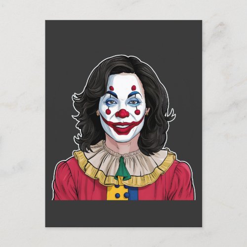 Kamala Harris Spooky Halloween Clown Election 2024 Invitation Postcard