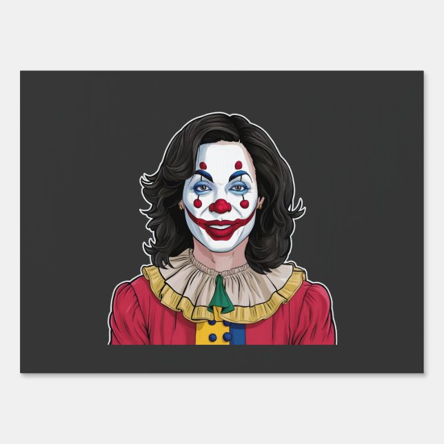 Kamala Harris Spooky Halloween Clown Election 2024 Sign (Front)