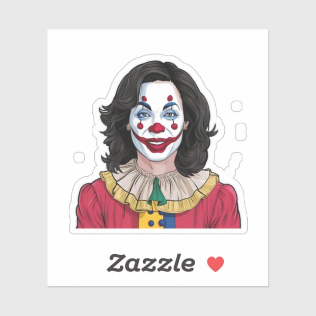 Kamala Harris Spooky Halloween Clown Election 2024 Sticker (Sheet)