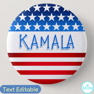 Kamala Harris Supporter Volunteer Fans Custom Text Button