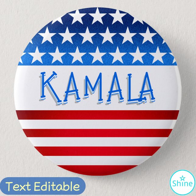 Kamala Harris Supporter Volunteer Fans Custom Text Button (Creator Uploaded)