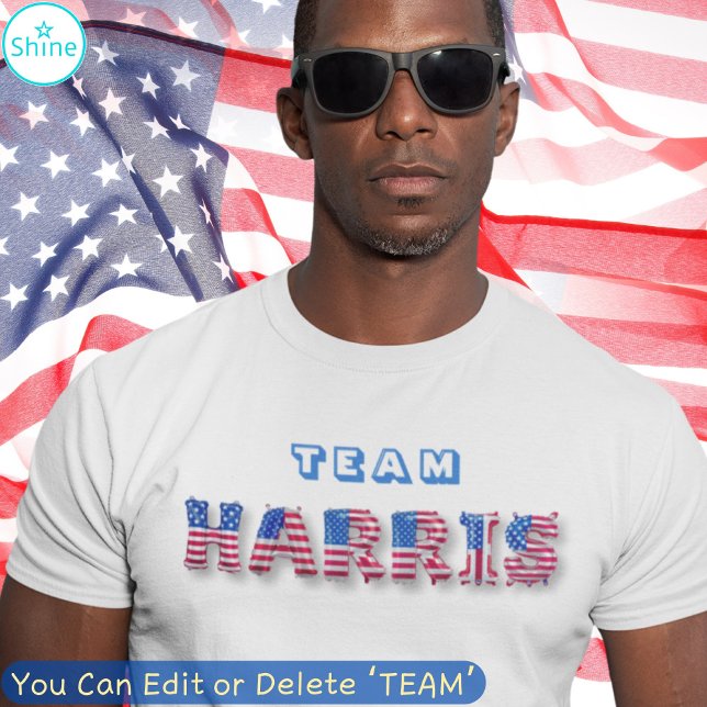 Kamala Harris TEAM HARRIS USA Flag Balloon Letters T-Shirt (Creator Uploaded)