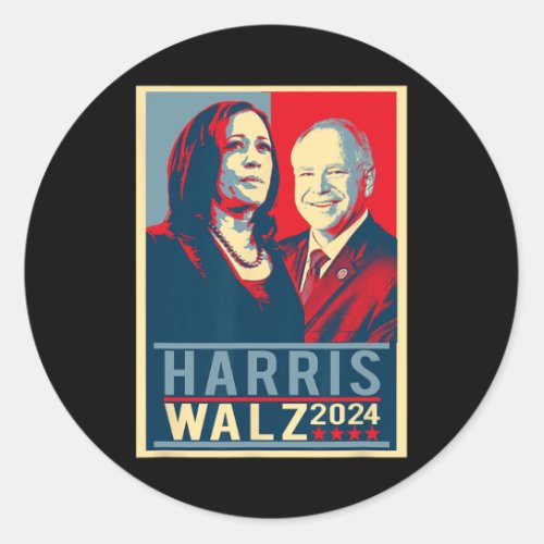 Kamala Harris Tim Waltz 2024 Election Harris Waltz Classic Round Sticker