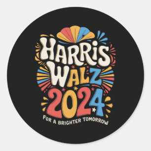 Kamala Harris Tim Waltz Campaign Harris W 2024 Ele Classic Round Sticker