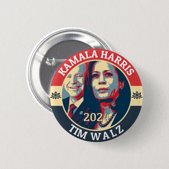 Kamala Harris Tim Walz 2024 Button (Front & Back)