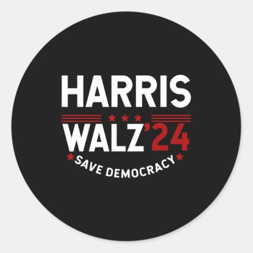 Kamala_harris Tim_walz_2024 Election Halloween Har Classic Round Sticker