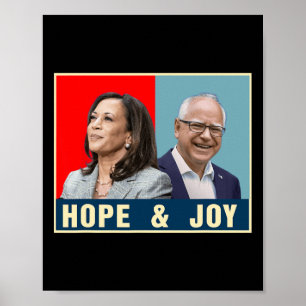 Kamala Harris Tim Walz 2024 Hope And Joy  Poster