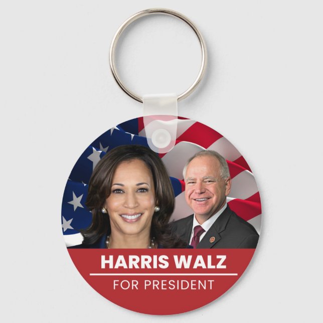 Kamala Harris Tim Walz 2024 Keychain (Front)