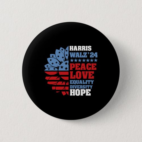 Kamala Harris Tim Walz 2024 Peace Lgbt Harris Walz Button