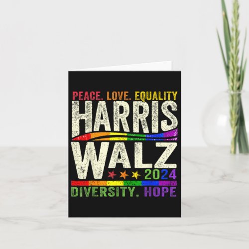 Kamala Harris Tim Walz 2024 Peace Lgbt Harris Walz Card