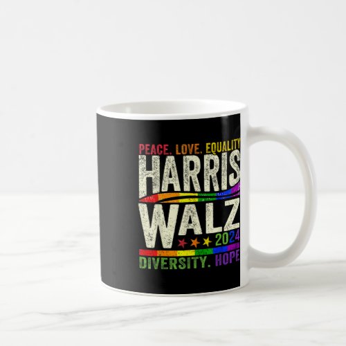 Kamala Harris Tim Walz 2024 Peace Lgbt Harris Walz Coffee Mug