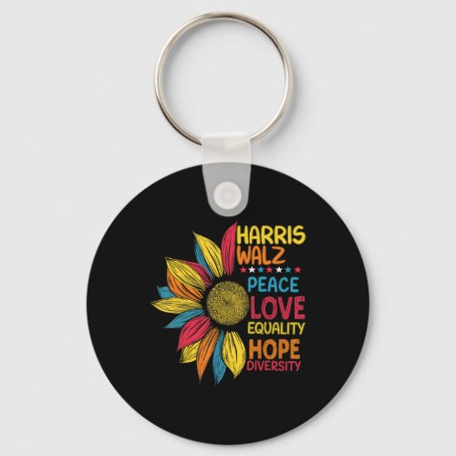 Kamala Harris Tim Walz 2024 Peace Lgbt Harris Walz Keychain