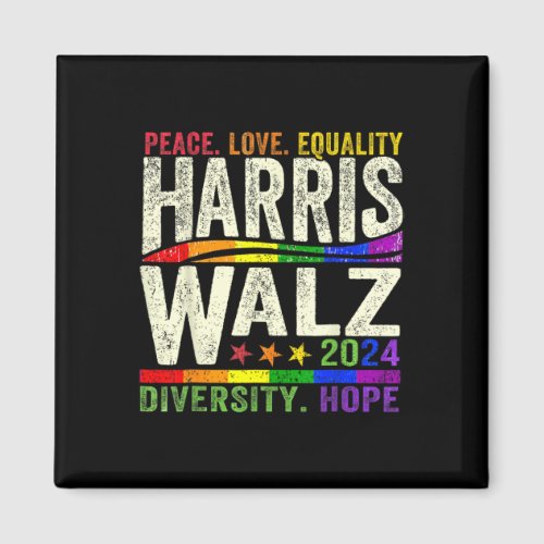 Kamala Harris Tim Walz 2024 Peace Lgbt Harris Walz Magnet