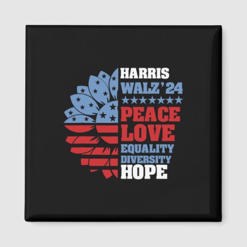 Kamala Harris Tim Walz 2024 Peace Lgbt Harris Walz Magnet