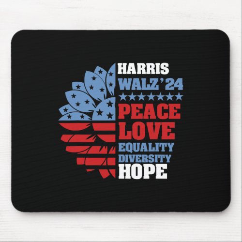 Kamala Harris Tim Walz 2024 Peace Lgbt Harris Walz Mouse Pad