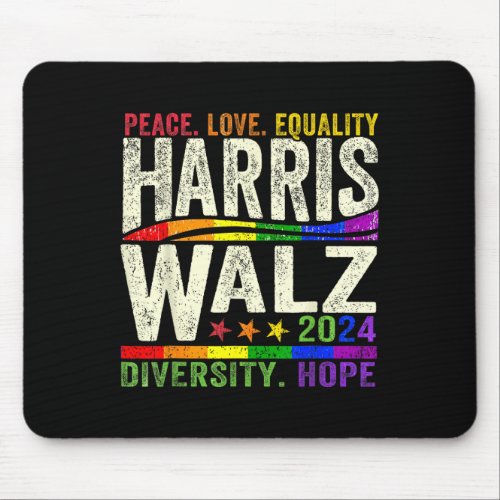 Kamala Harris Tim Walz 2024 Peace Lgbt Harris Walz Mouse Pad