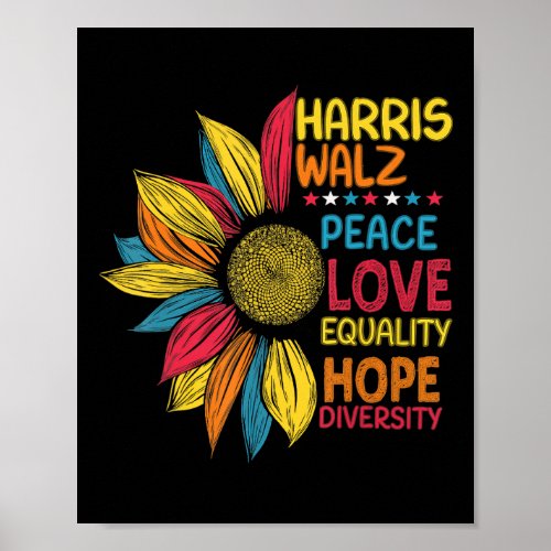 Kamala Harris Tim Walz 2024 Peace Lgbt Harris Walz Poster