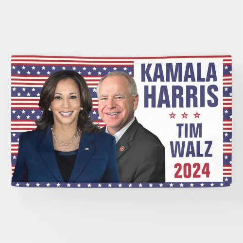 Kamala Harris Tim Walz 2024 President Vice Photos Banner