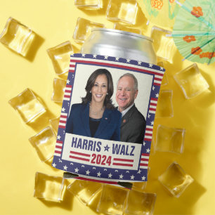 Kamala Harris Tim Walz 2024 President Vice Photos Can Cooler