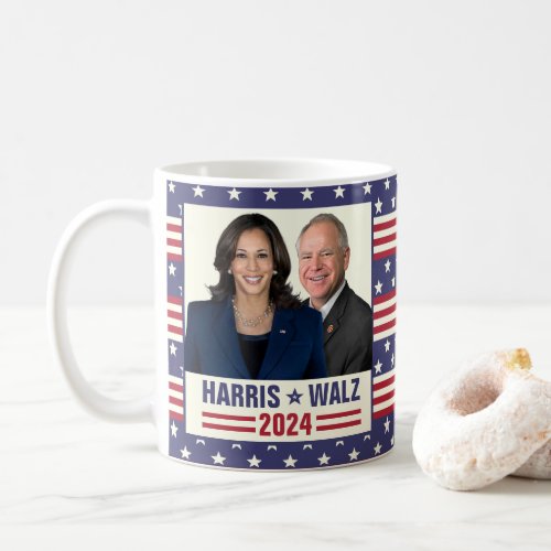 Kamala Harris Tim Walz 2024 President Vice Photos Coffee Mug