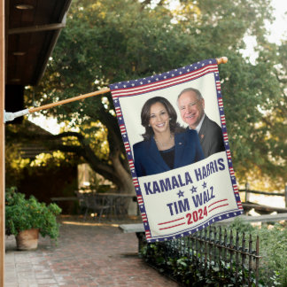 Kamala Harris Tim Walz 2024 President Vice Photos House Flag
