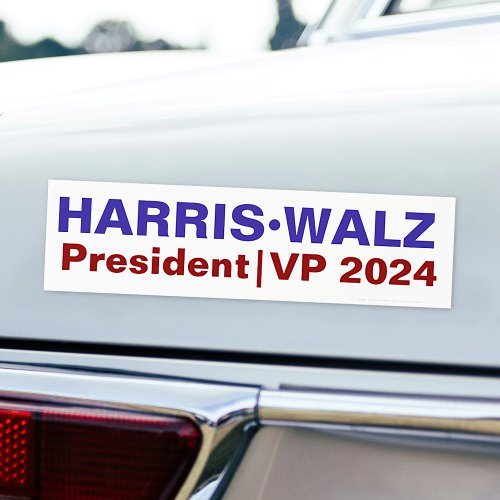 Kamala Harris Tim Walz 2024 President  Vice Pres Bumper Sticker