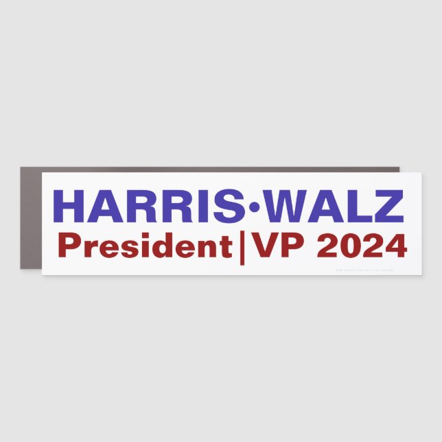 Kamala Harris Tim Walz 2024 President | Vice Pres Car Magnet (Front)