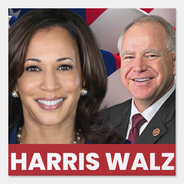 Kamala Harris Tim Walz 2024 Sign (Front)
