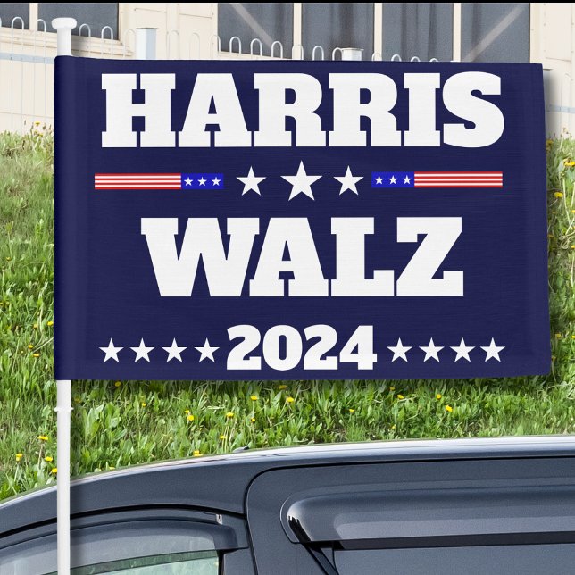 Kamala Harris Tim Walz 2024 US President Campaign Car Flag (Creator Uploaded)