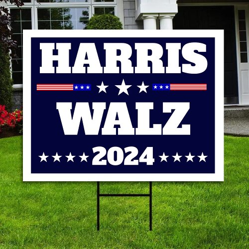 Kamala Harris Tim Walz 2024 US President Campaign Sign