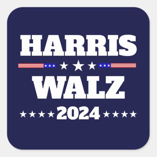 Kamala Harris Tim Walz 2024 US President Campaign Square Sticker