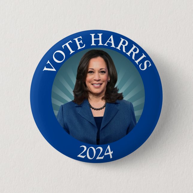 Kamala Harris Tim Walz 2024 Vote Democrat Presiden Button (Front)