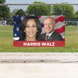 Kamala Harris Tim Walz  Banner
