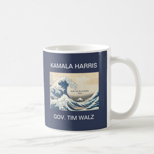 KAMALA HARRIS TIM WALZ BLUE WAVE 2024  COFFEE MUG (Right)