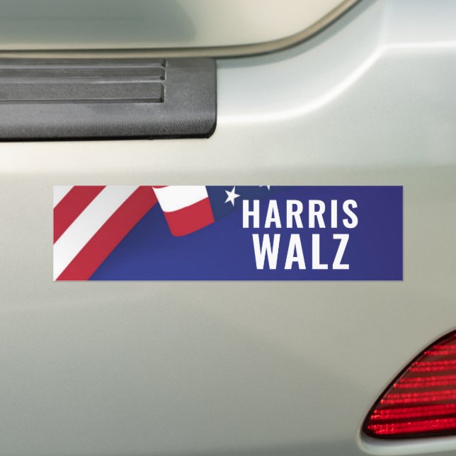 Kamala Harris Tim Walz  Bumper Sticker (On Car)