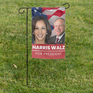 Kamala Harris Tim Walz For President  Garden Flag