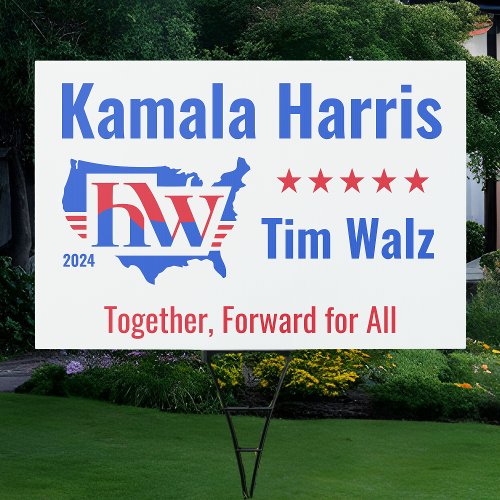 Kamala Harris Tim Walz President Election Campaign Sign