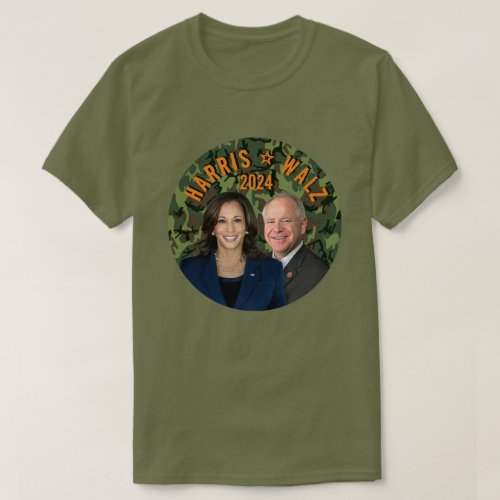 Kamala Harris Tim Walz President Vice Photos Camo T_Shirt