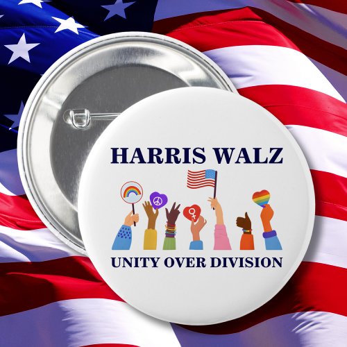 Kamala Harris Tim Walz Unity Over Division Button