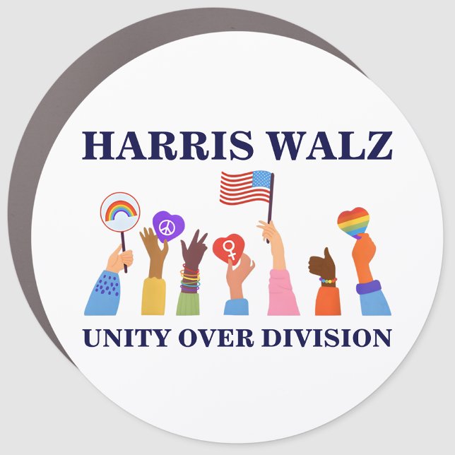 Kamala Harris Tim Walz Unity Over Division Car Magnet (Creator Uploaded)
