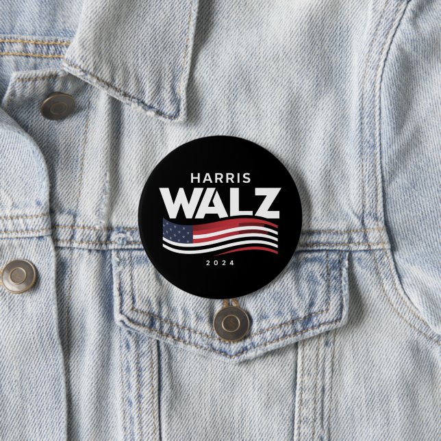 Kamala Harris Tim Walz Waltz 2024 Election Button (In Situ)