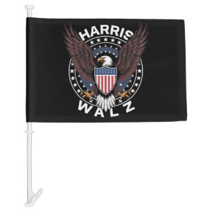 Kamala Harris Tim Walz Waltz 2024 Election Car Flag