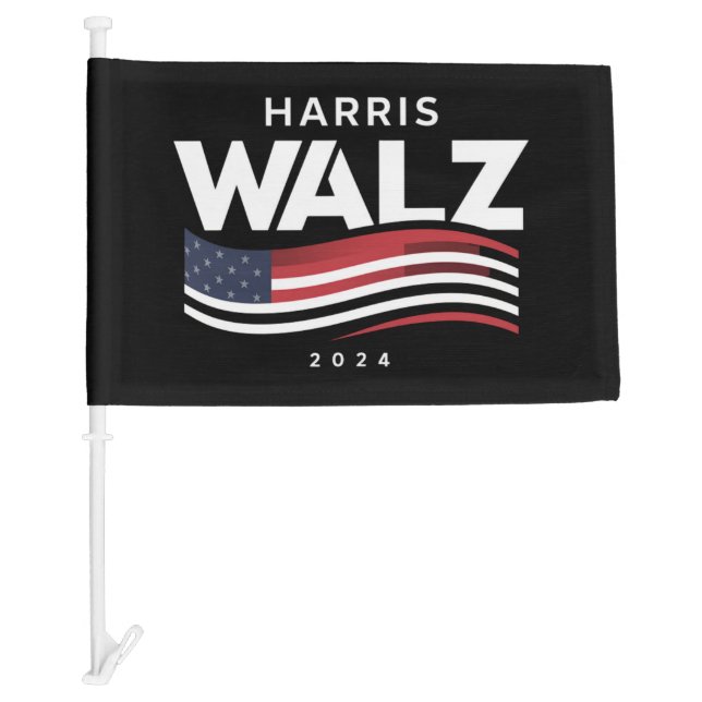 Kamala Harris Tim Walz Waltz 2024 Election Car Flag (Front)