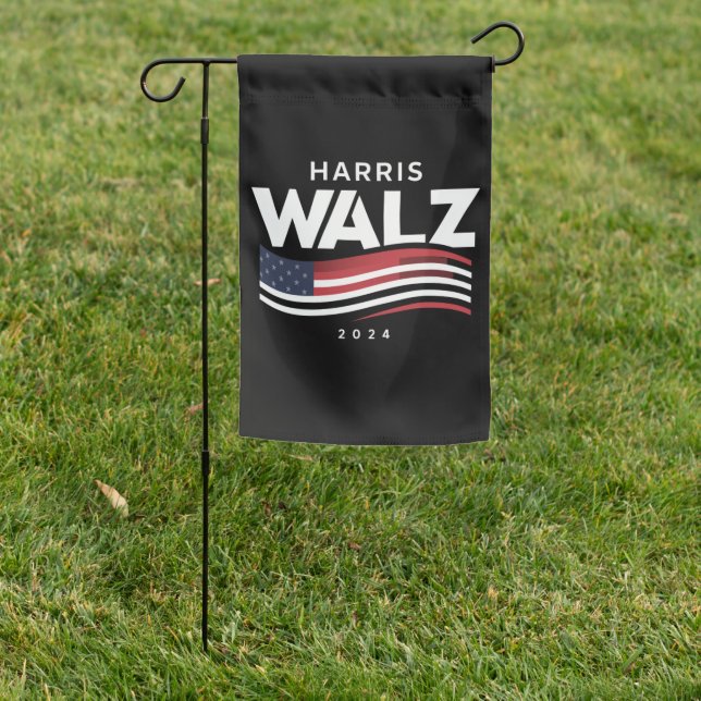 Kamala Harris Tim Walz Waltz 2024 Election Garden Flag (In SItu)