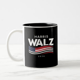 Kamala Harris Tim Walz Waltz 2024 Election Two-Tone Coffee Mug