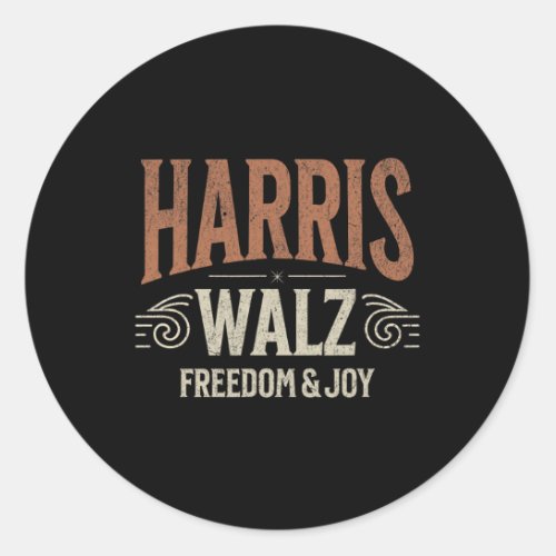 Kamala Harris Tim Walz Waltz 2024 Freedom amp Jo Classic Round Sticker