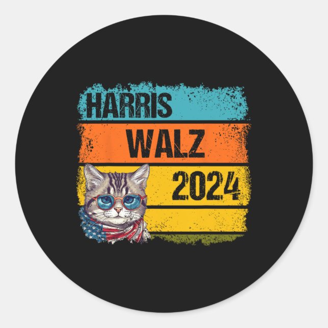 Kamala Harris Tim Walz Waltz Harris Walz Waltz 202 Classic Round Sticker (Front)